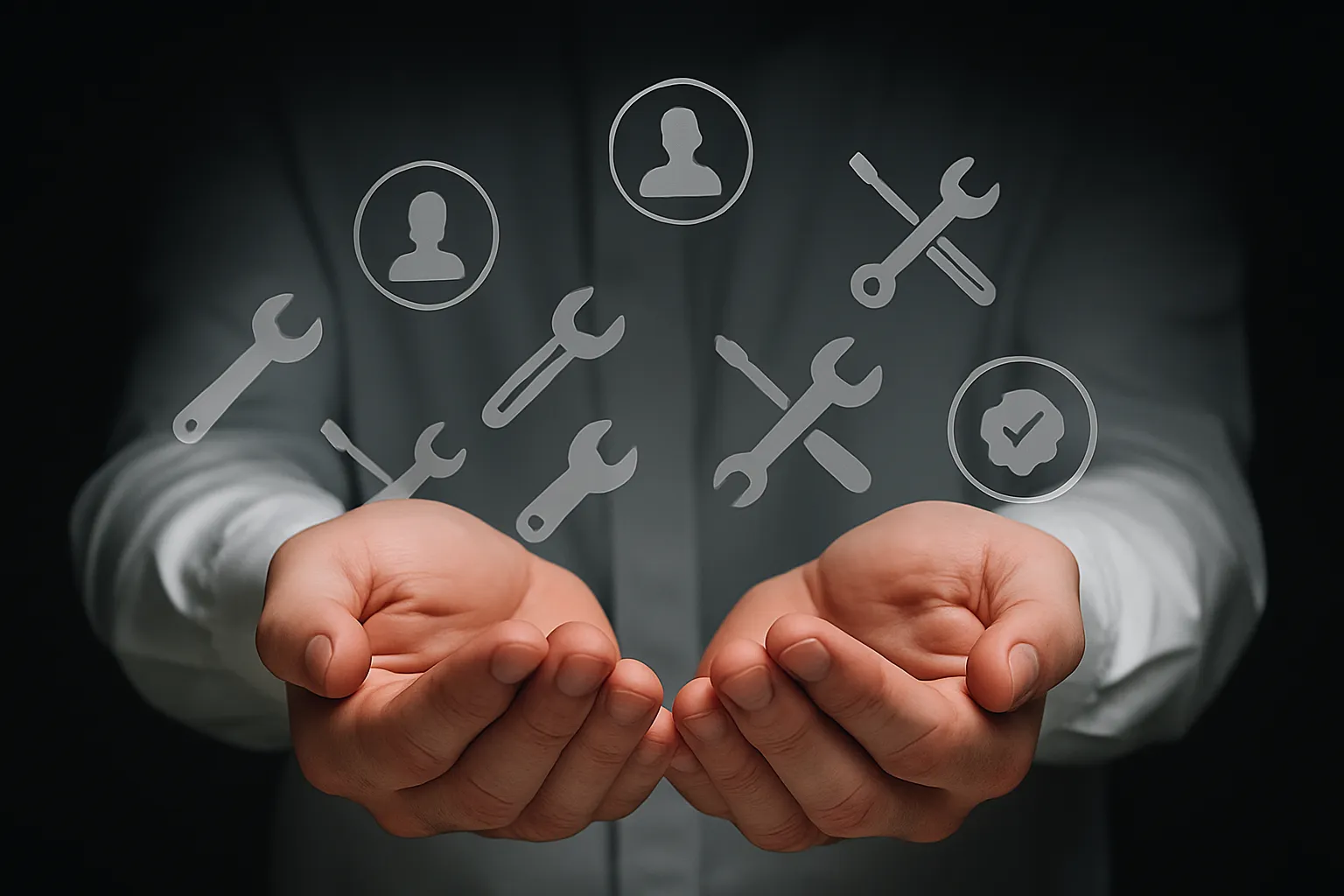 京都・亀岡の法人向けエアコンクリーニングの経験豊富なスタッフがスピード施工を示すイメージ写真